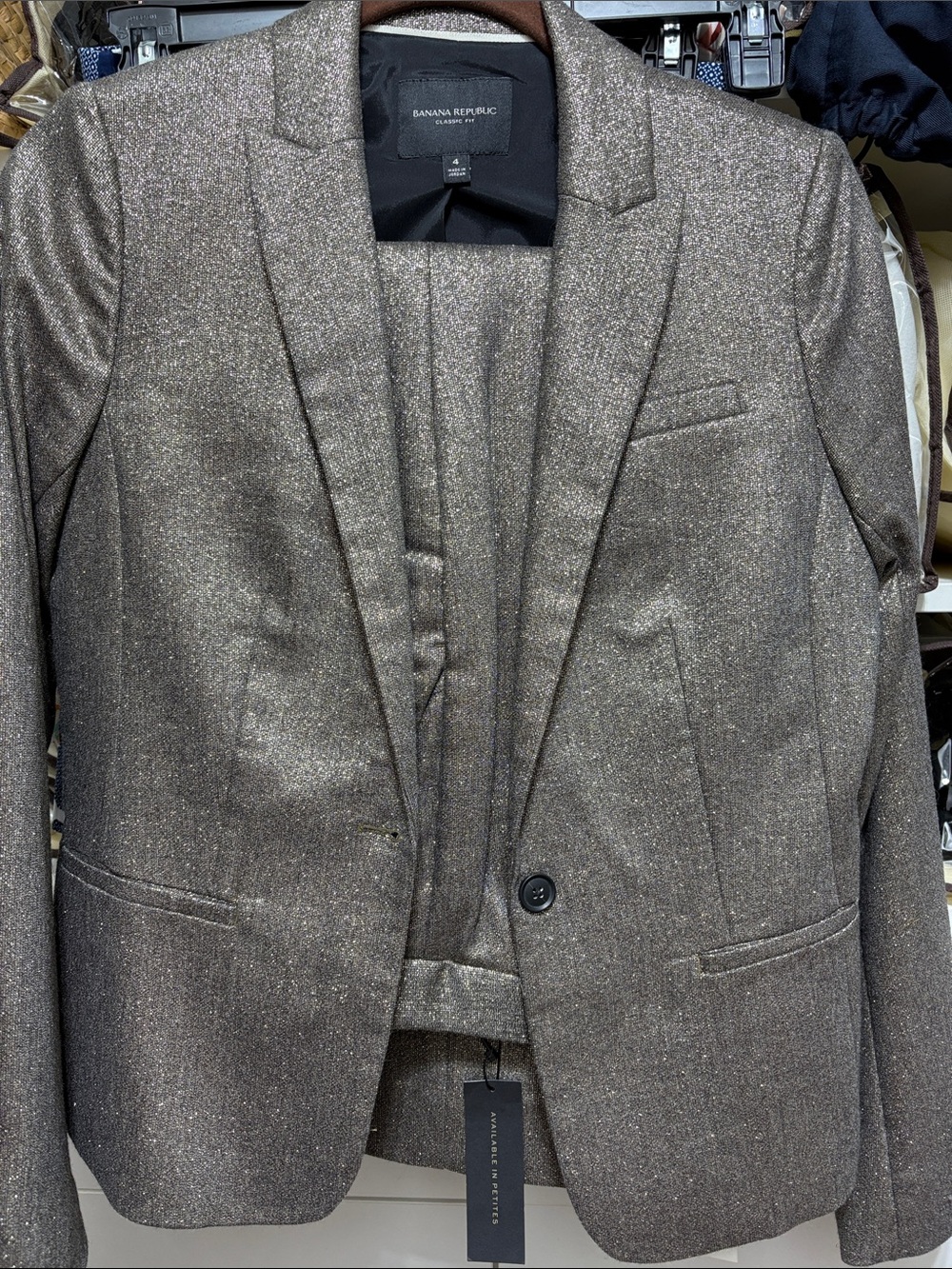 Banana Republic Women's Shimmery Gold Single-Button Blazer